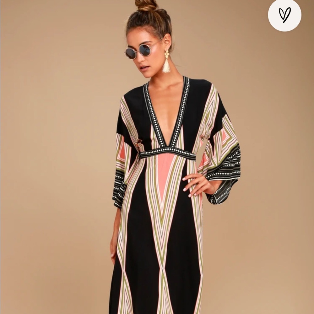 Cotton black maxi dress